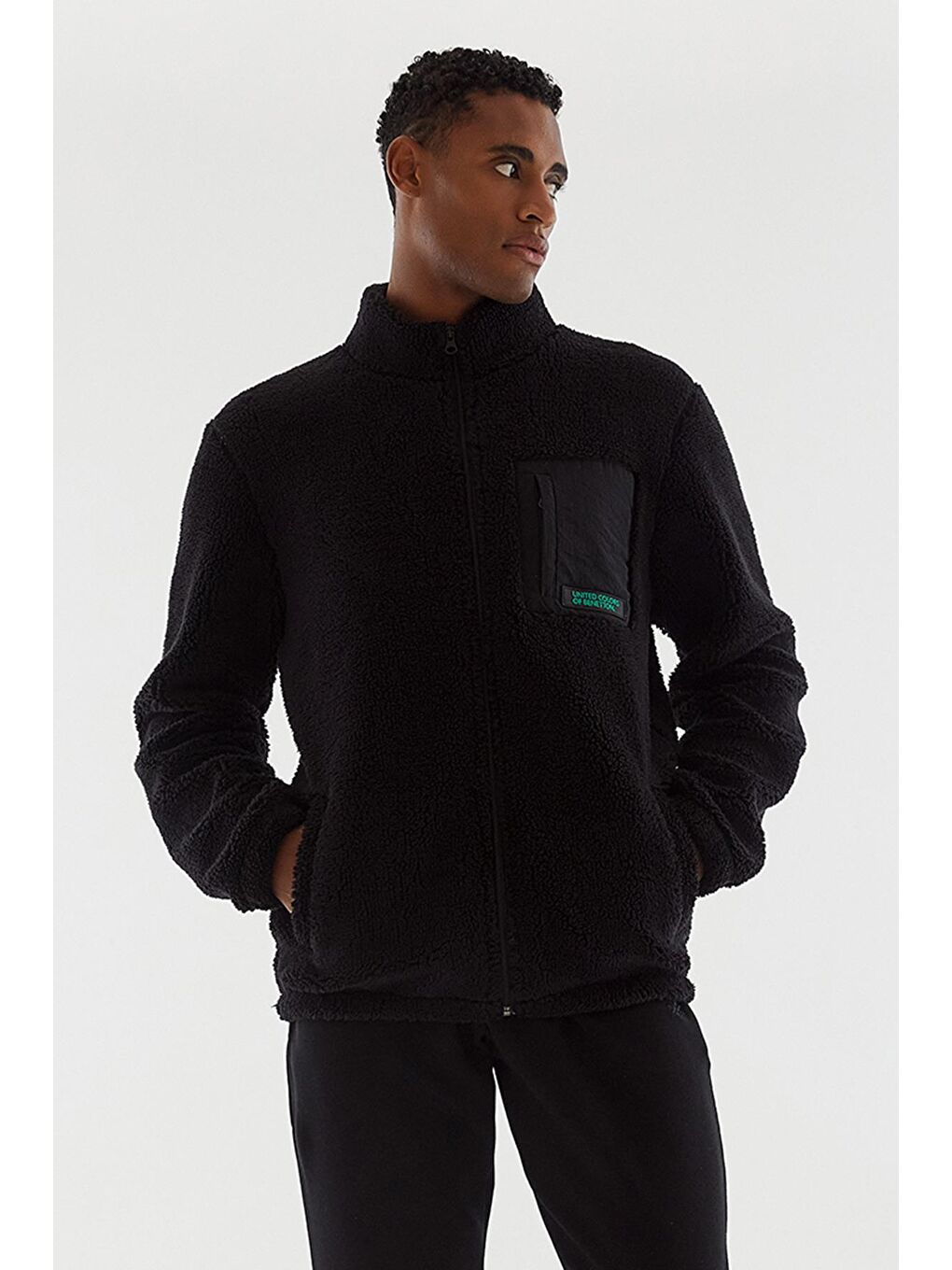 Siyah Erkek Fermuarlı Sweatshirt Hırka-5