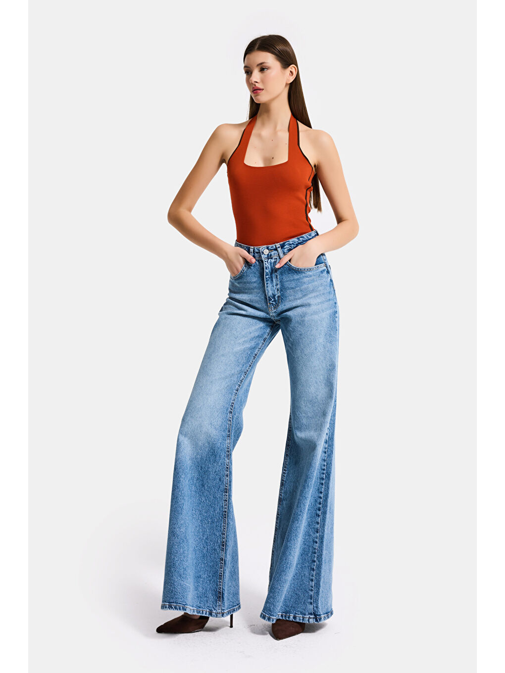 Kadın Mavi 4s6-4 Flare Fit Komfort Kumaş Denim Jean-6