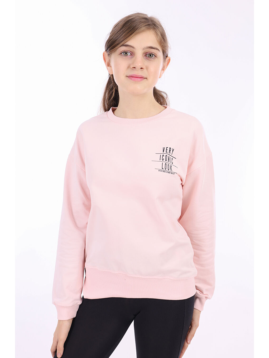 Toontoykids Pembe Kız Çocuk Baskılı Sweatshirt