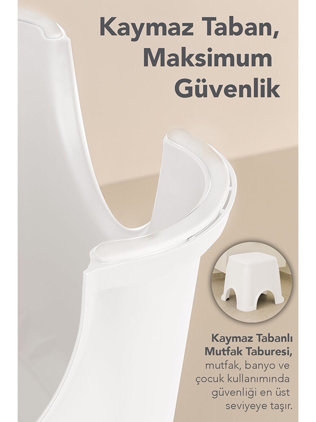 Beyaz Kaymaz Banyo Taburesi-1