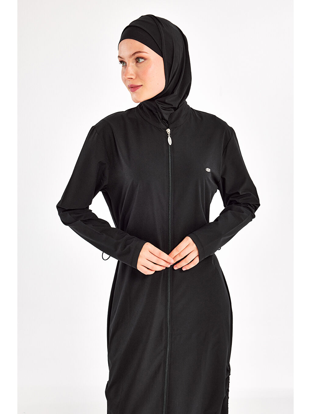 Uzun Tam Boy Tam Kapalı Tesettür Mayo 1232 Siyah05-1