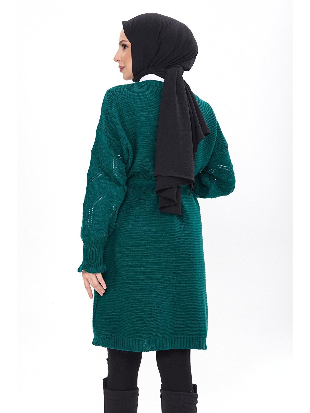 Orta Kadın Yeşil Triko Hırka - 23920-3