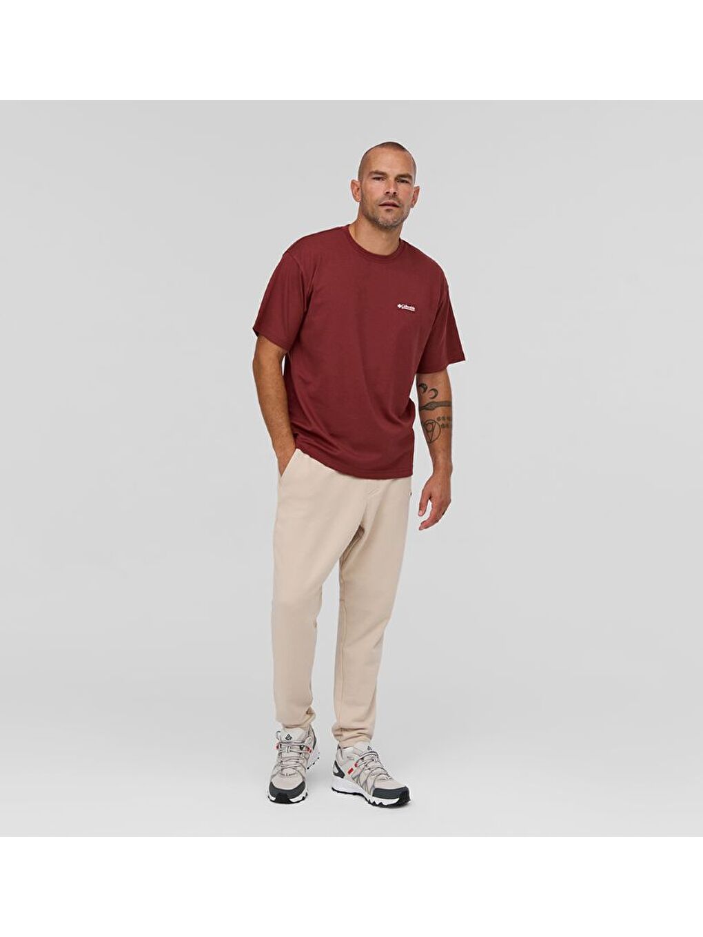 Bordo Csc M Label Chest Graphic Tee Erkek Tişört CS0470-4