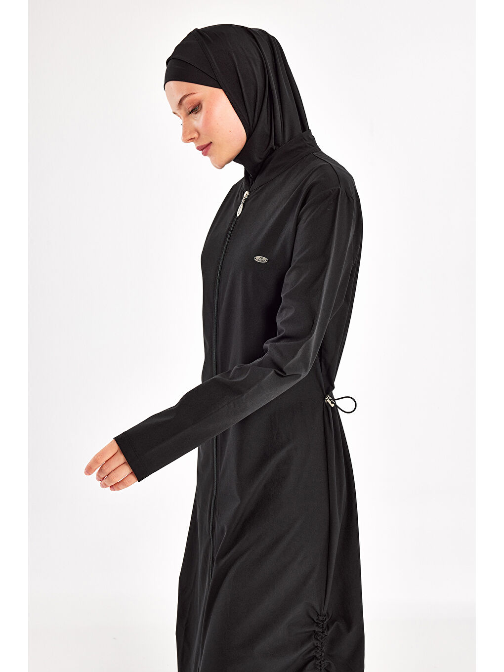 Uzun Tam Boy Tam Kapalı Tesettür Mayo 1232 Siyah05-4
