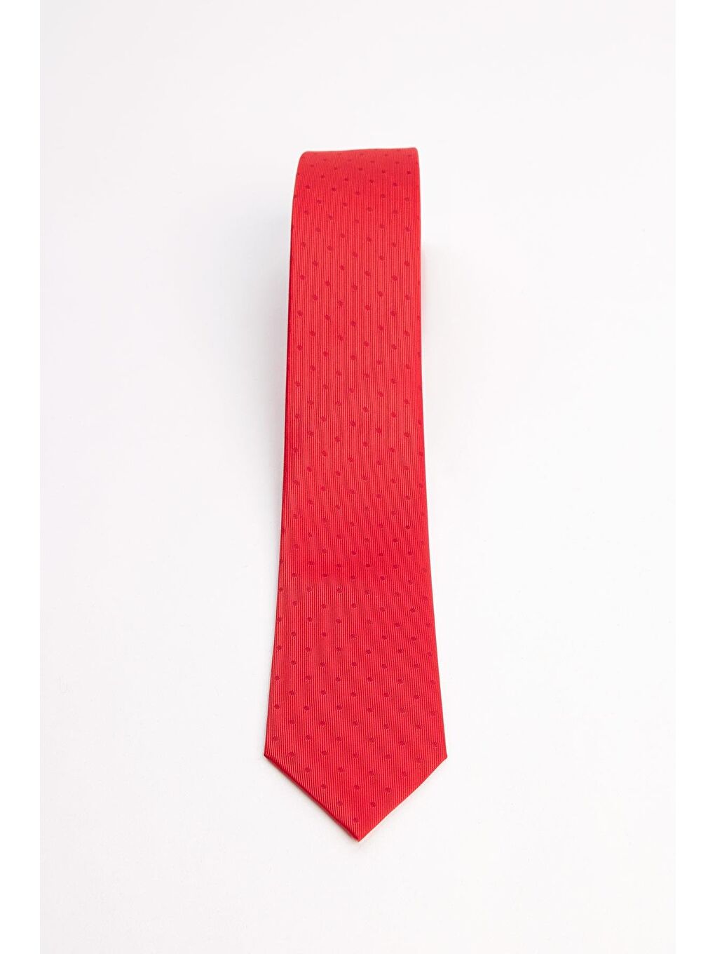 Kırmızı Klasik Cep Mendilli Desenli Kravat