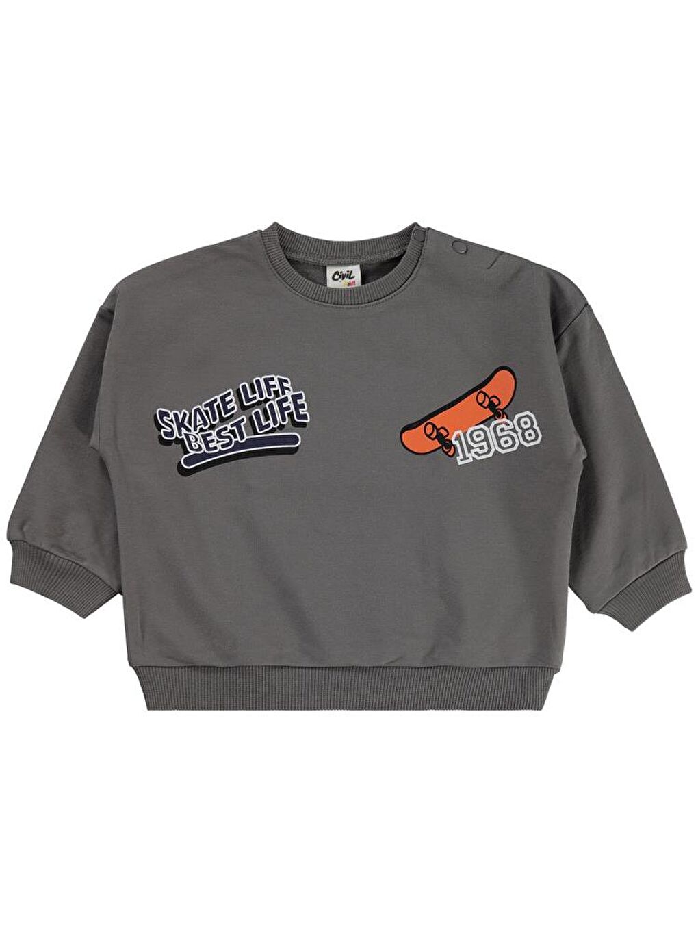 Gri Baby Baskılı 2'li 6-18 Ay Takım-1