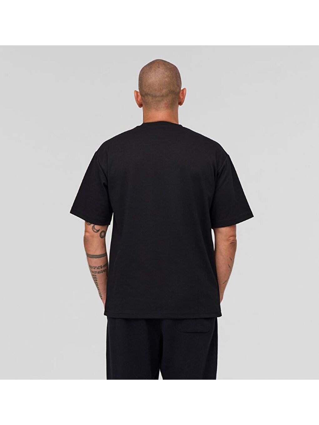 Siyah Csc M Label Chest Graphic Tee Erkek Tişört CS0470-1