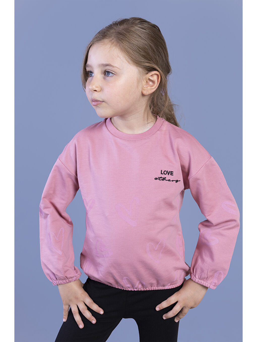 Toontoykids Pembe Kız Çocuk Nakışlı Büzgü Detaylı Sweatshirt