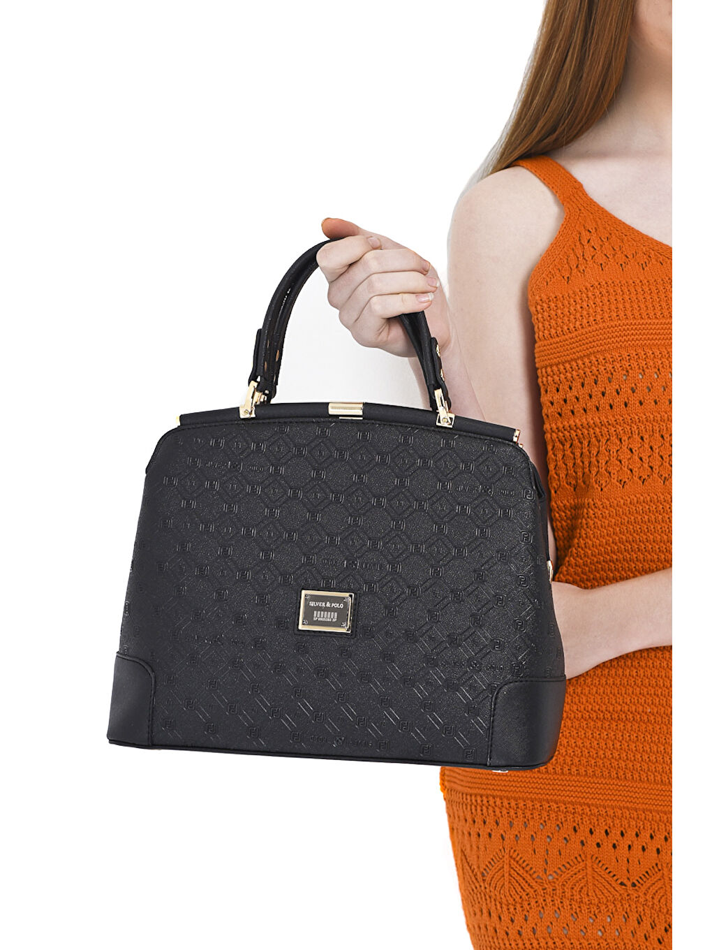 Siyah Kadın Omuz Çantası 706-10488 SILVER POLO M46 SİYAH-MAT SİYAH-1