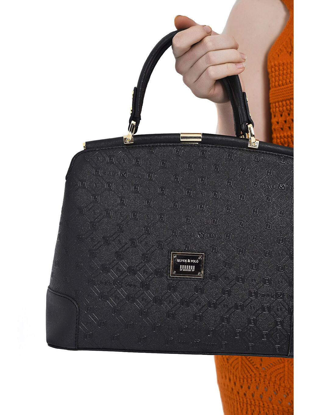 Siyah Kadın Omuz Çantası 706-10488 SILVER POLO M46 SİYAH-MAT SİYAH-2