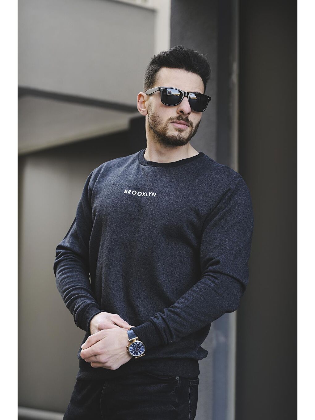 Gri Lgg Brooklyn Comfort Pamuklu Erkek Sweatshirt-2
