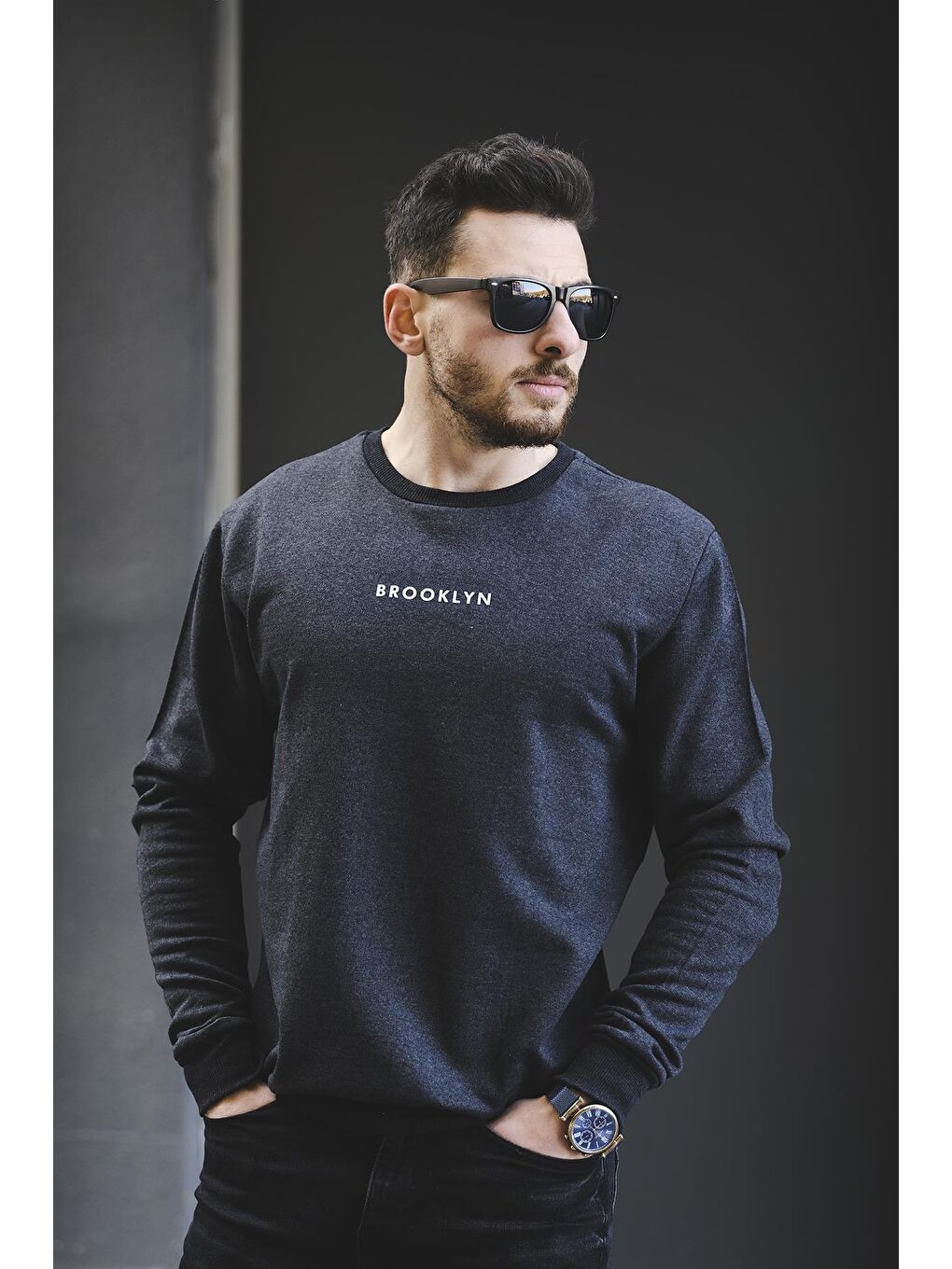 Gri Lgg Brooklyn Comfort Pamuklu Erkek Sweatshirt-3
