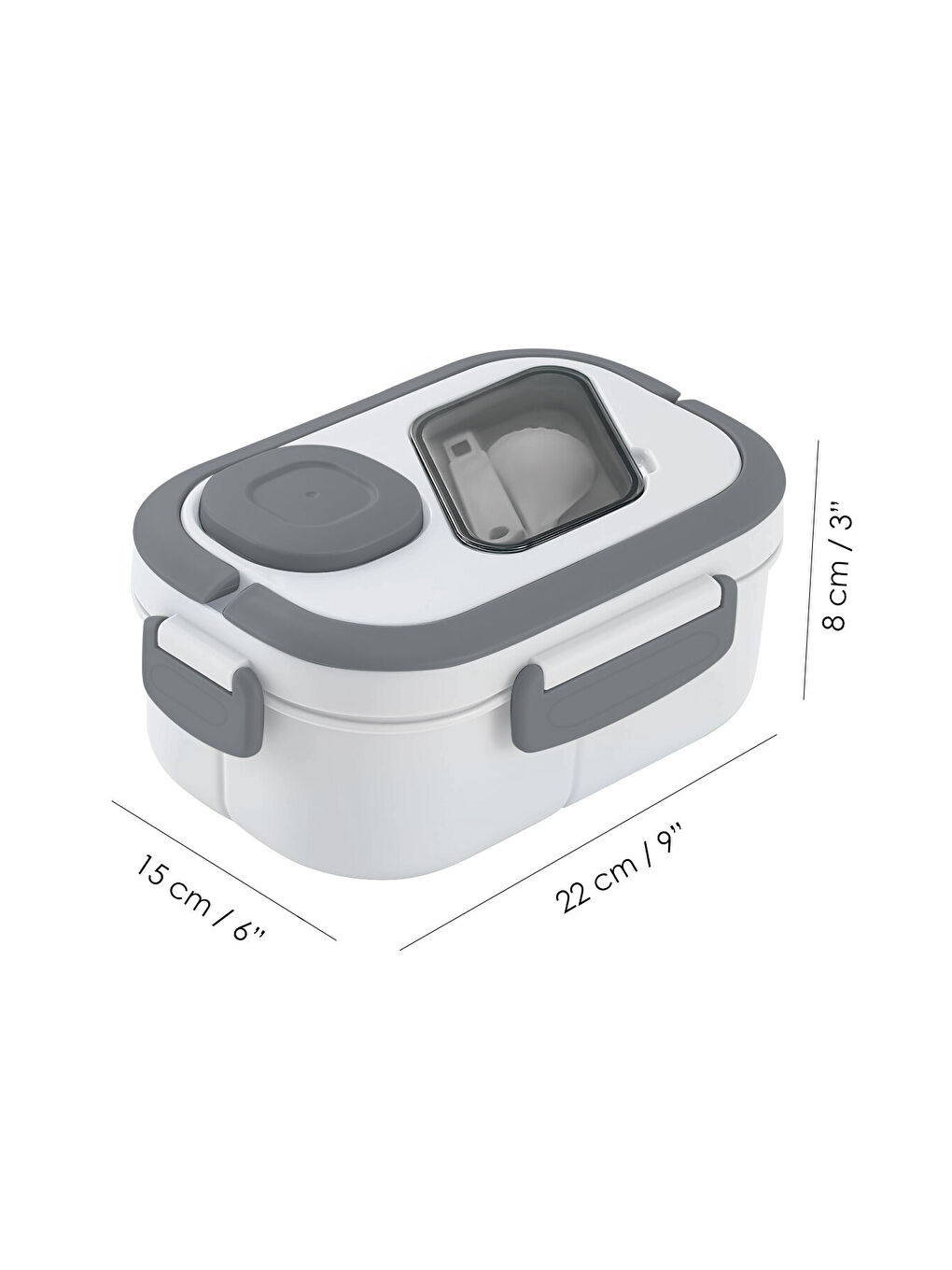 Gri Bondie Kilitli Kapaklı Yemek Kabı-5