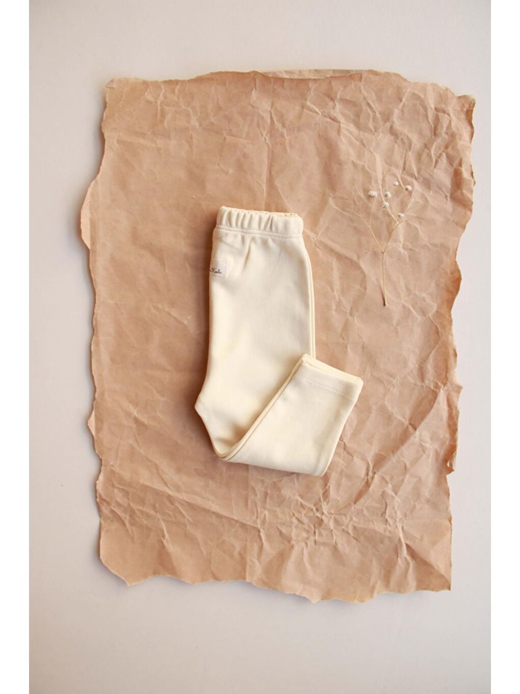 Sarı Tereyağ Penye Tayt-3