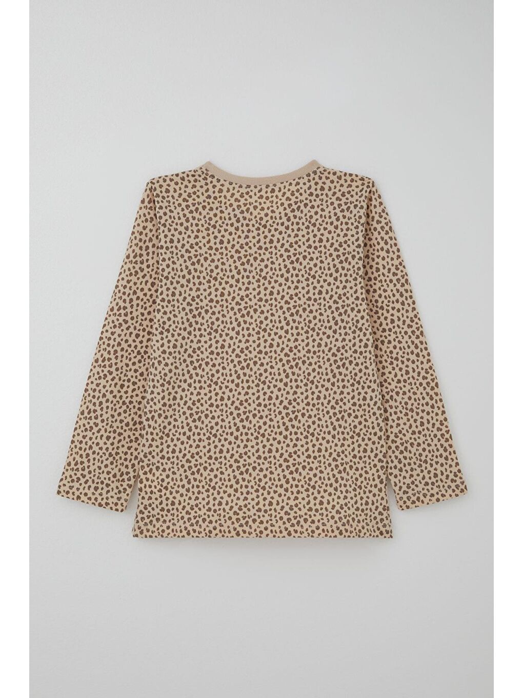 Kız Çocuk Pijama Takımı Leopar Desenli Bej (4-7 Yaş)-3