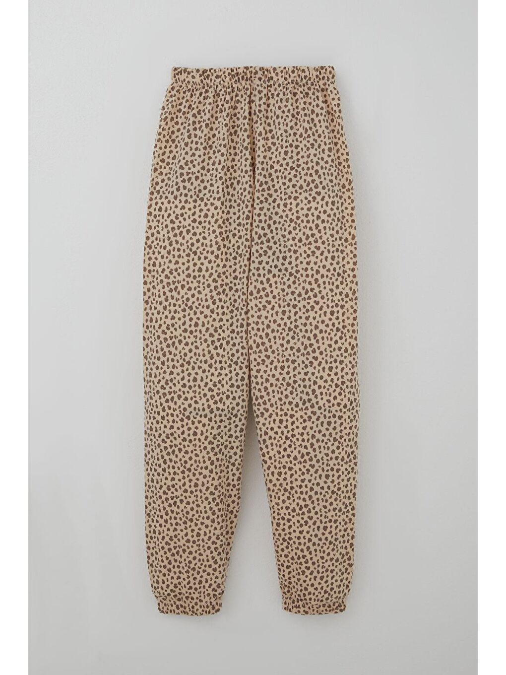 Kız Çocuk Pijama Takımı Leopar Desenli Bej (4-7 Yaş)-4