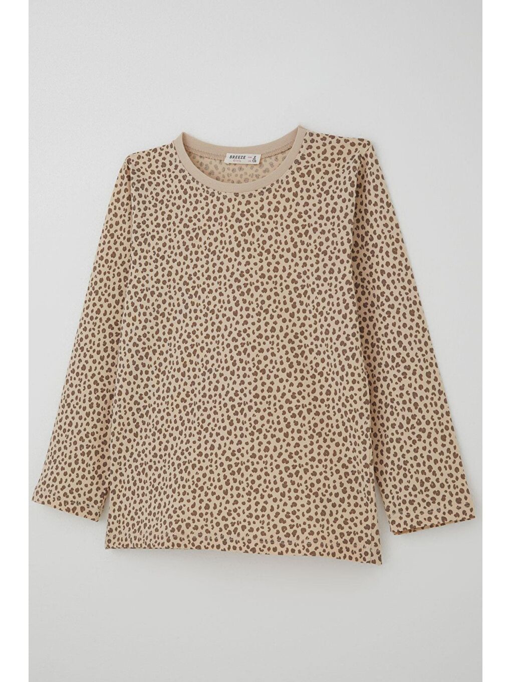 Kız Çocuk Pijama Takımı Leopar Desenli Bej (4-7 Yaş)-5