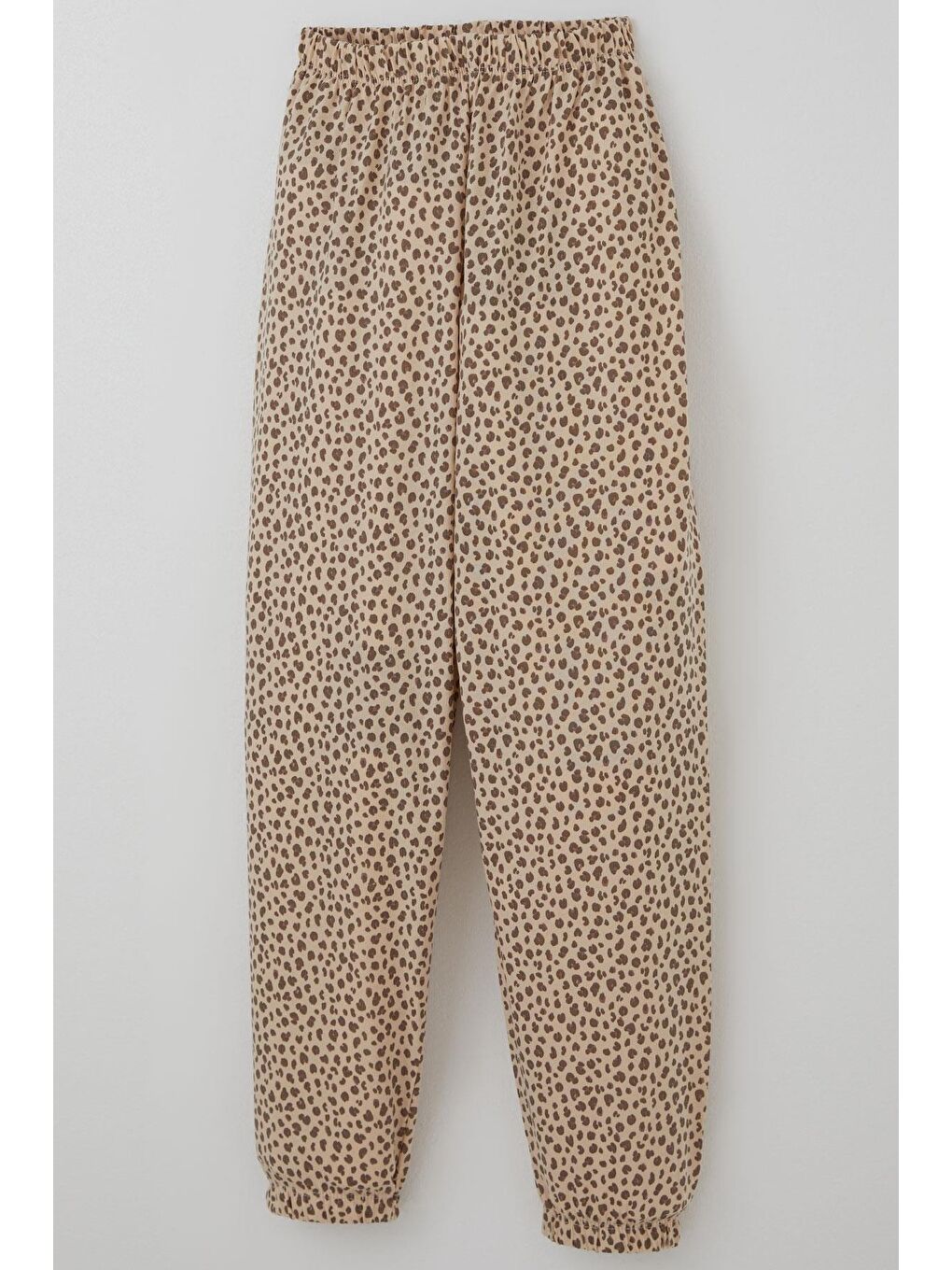 Kız Çocuk Pijama Takımı Leopar Desenli Bej (4-7 Yaş)-6