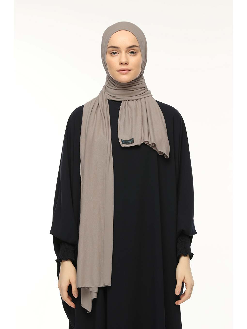 Bej Tesettür Düz Penye Şal