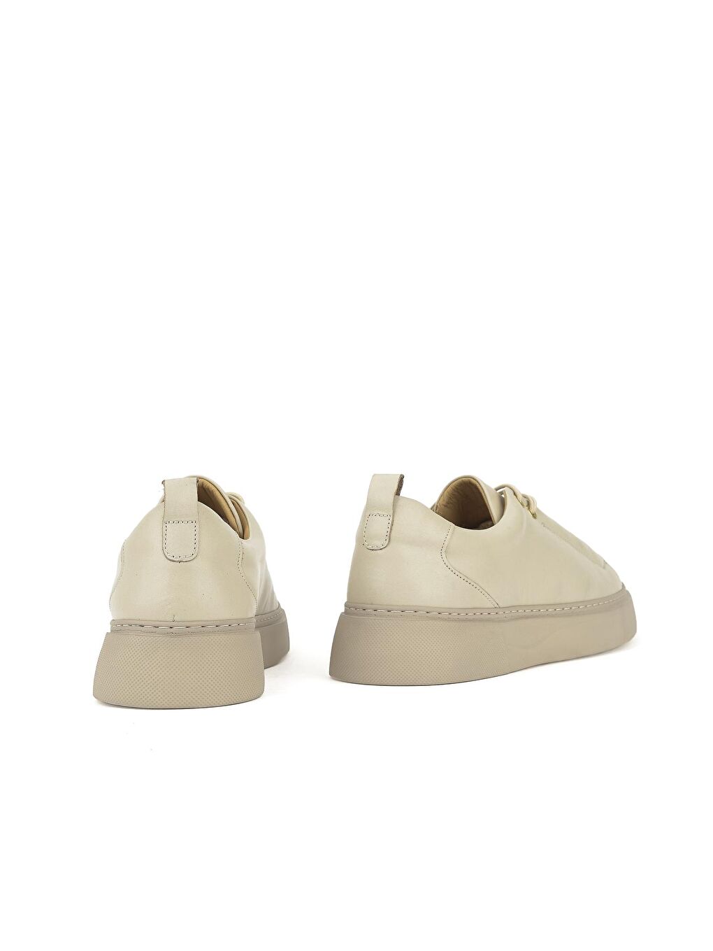 Bej Kadın Hakiki Deri Günlük Sneaker-2