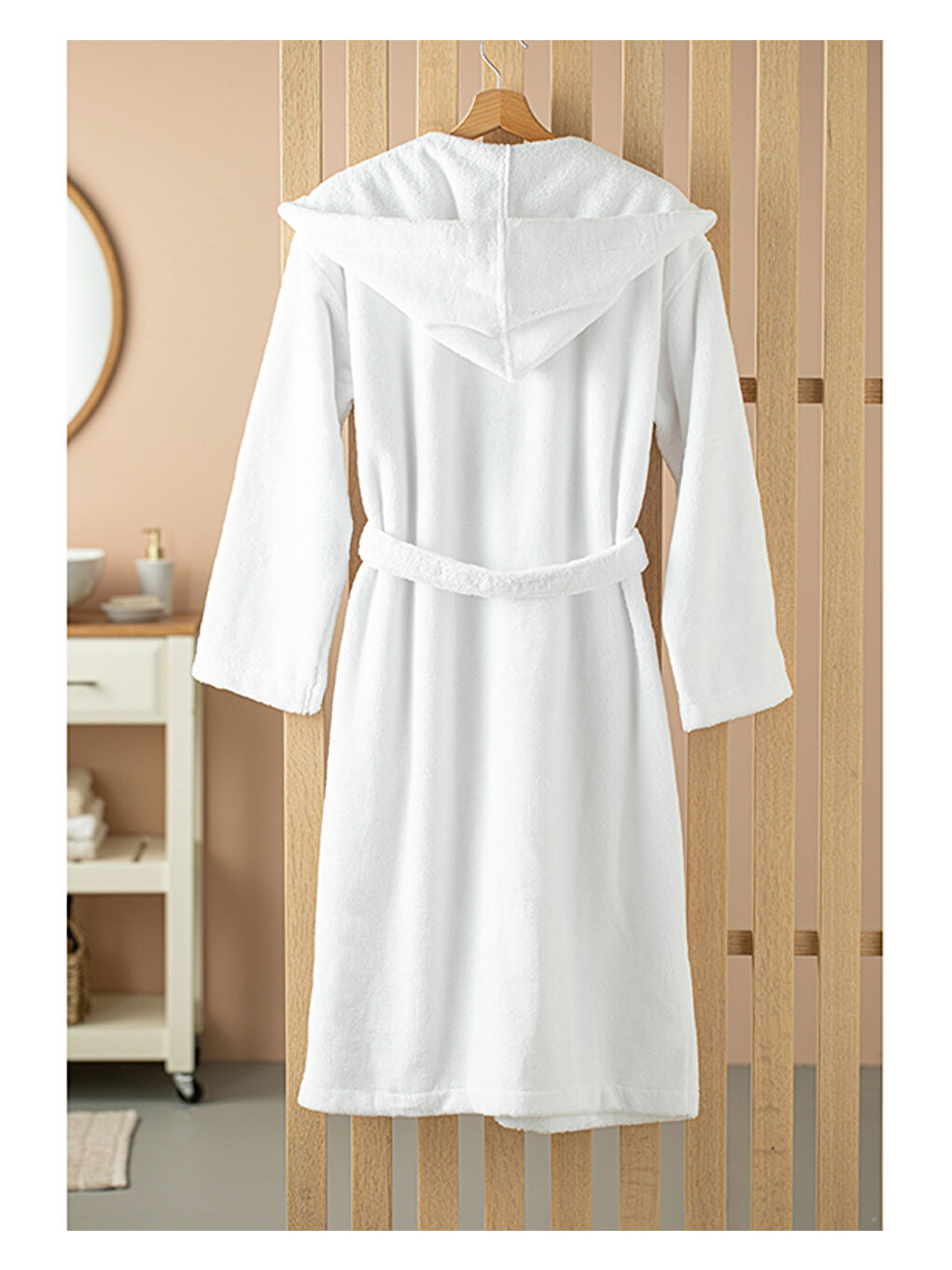 Softy Triga  100 Pamuklu Kapüşonlu Bornoz Beyaz-1