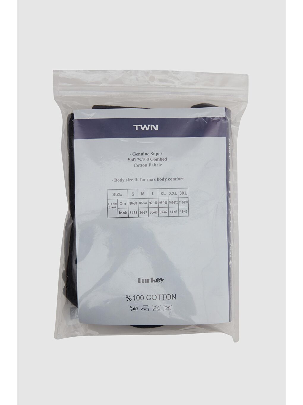 Siyah Standart Fit Nefes Alabilen Teri Emen %100 Pamuklu 2'Li Atlet-2