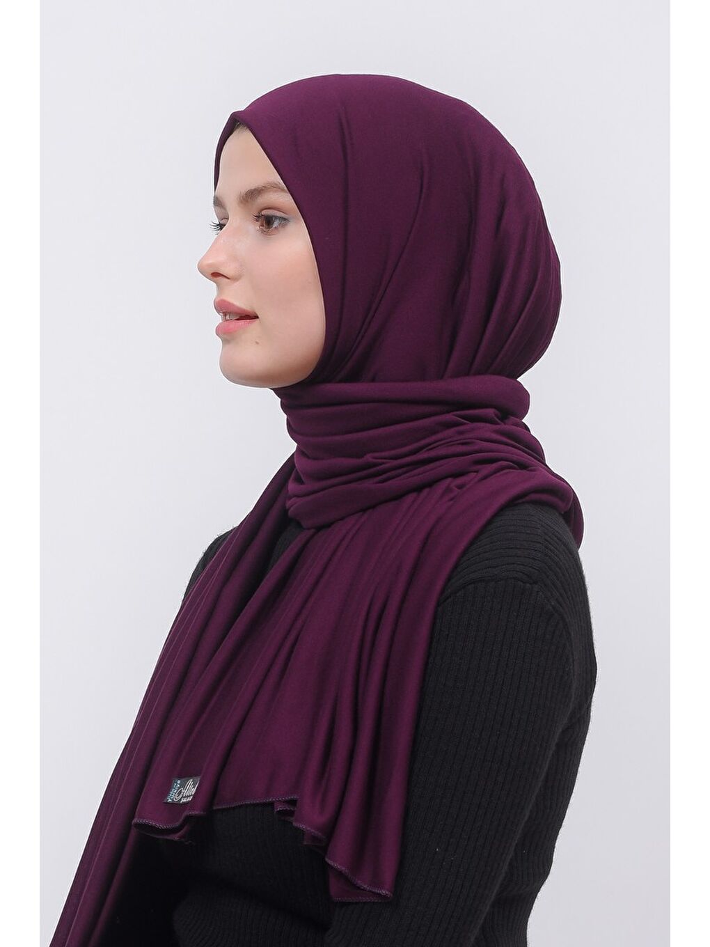 Mürdüm Tesettür Düz Penye Şal-3