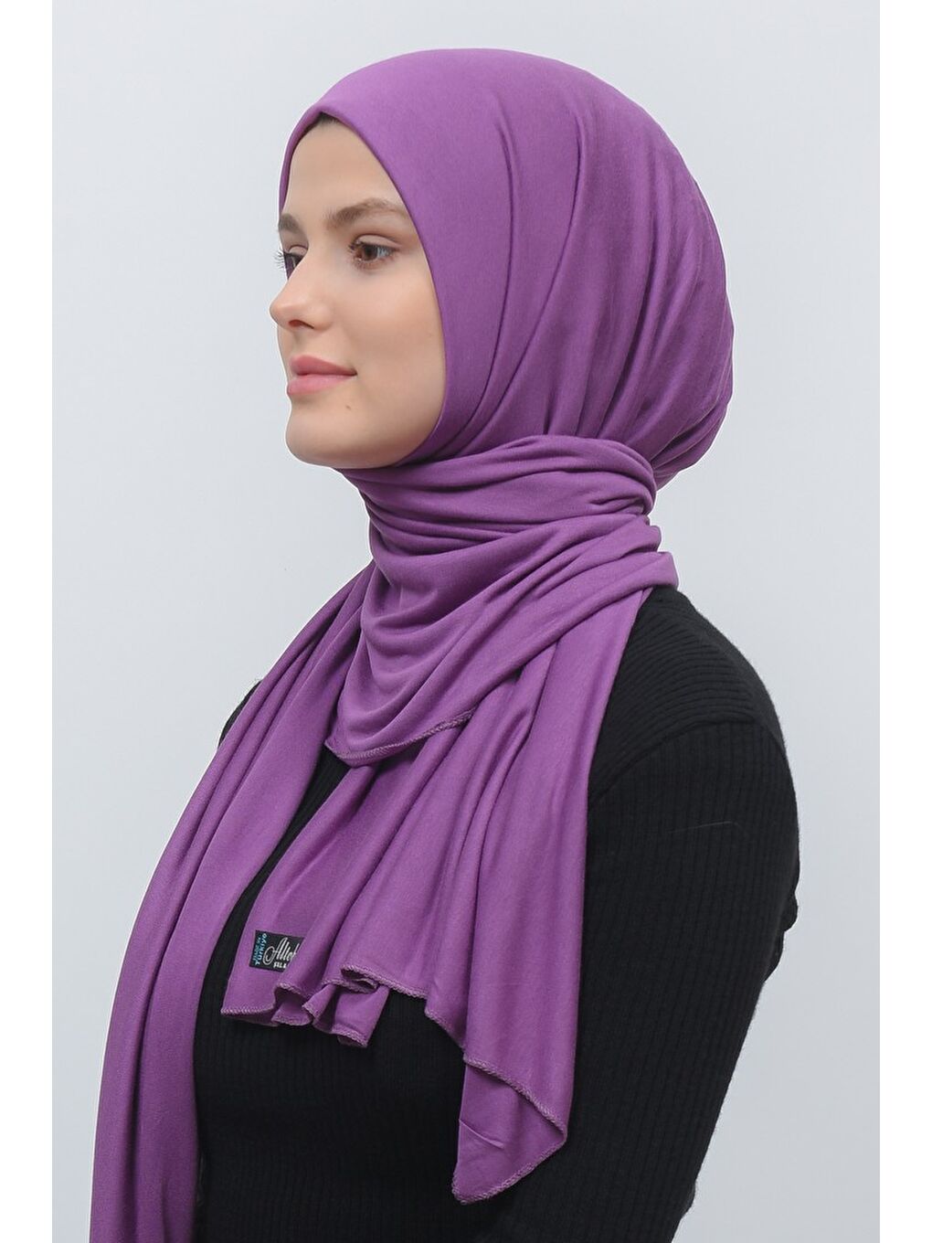 Mor Tesettür Düz Penye Şal-2
