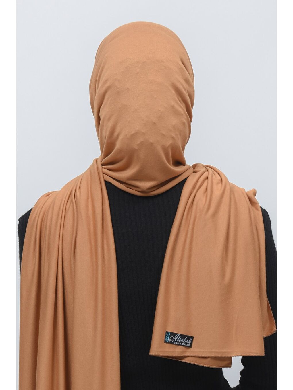 Kahverengi Tesettür Düz Penye Şal-4