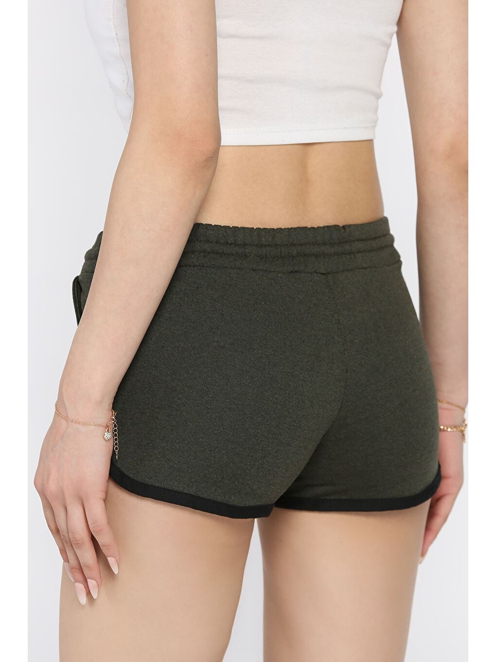 Haki Baskılı Kadın Mini Şort-2