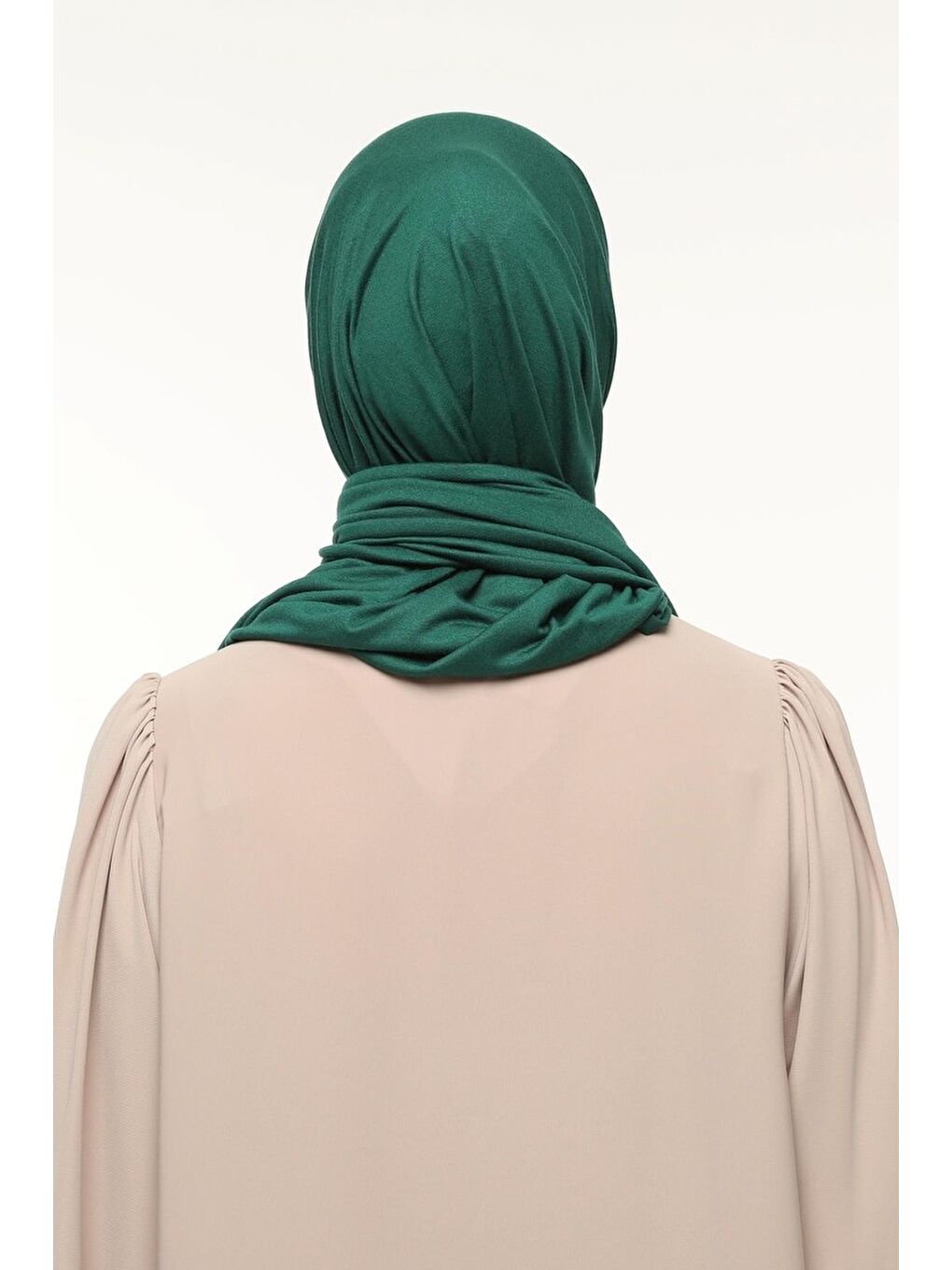 Yeşil Tesettür Düz Penye Şal-3