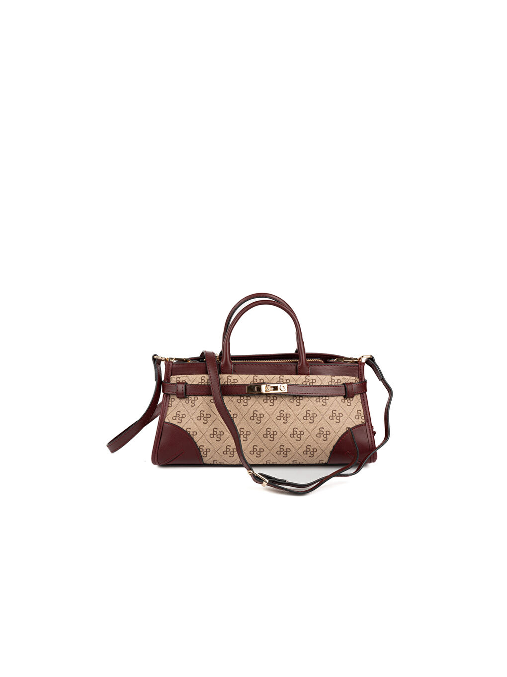 Bej Kadın Omuz Çantası 1260-48521 SILVER POLO BAYAN ÇANTASI M178 KOYU BEJ-MAT BORDO-4