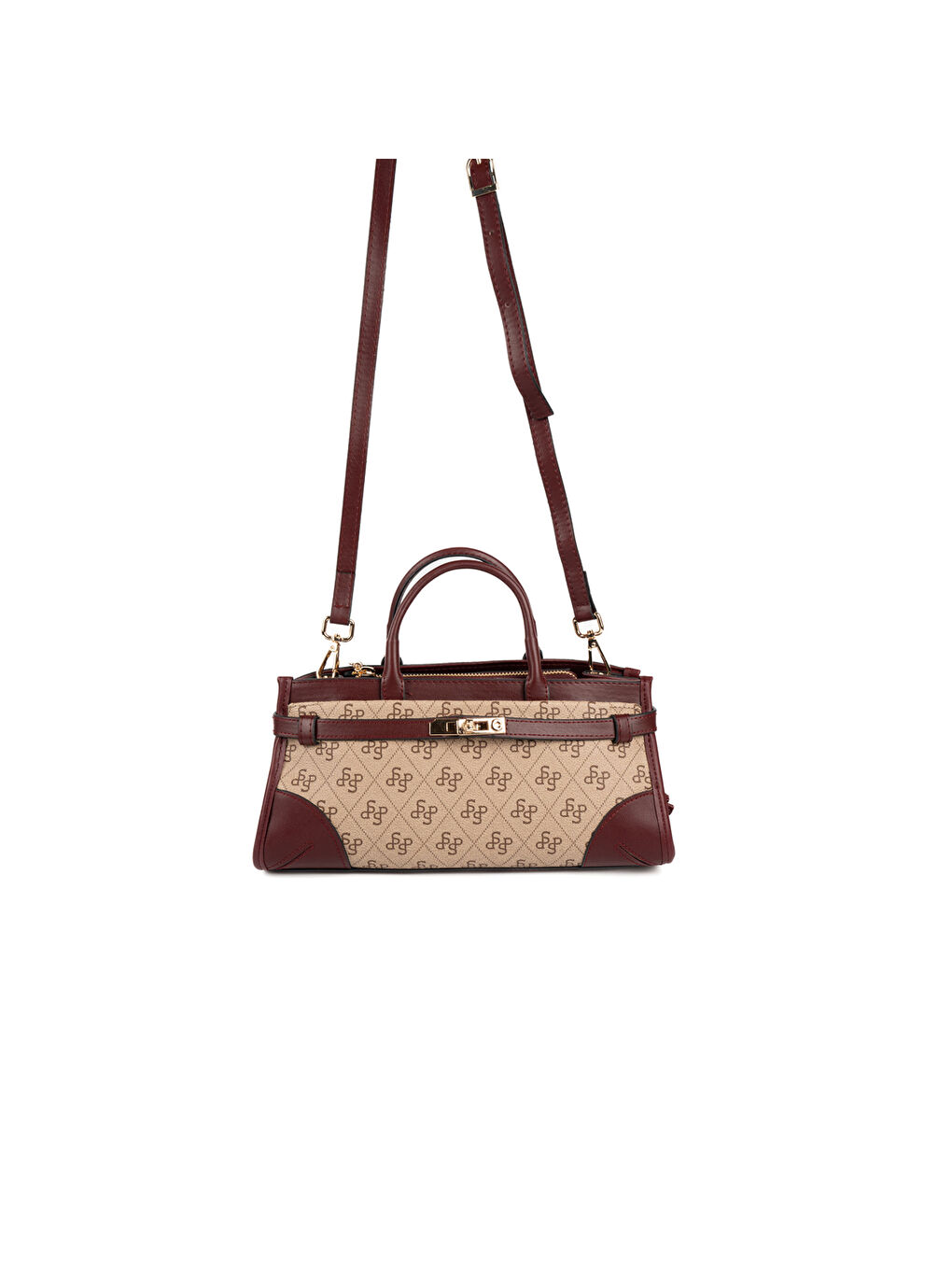 Bej Kadın Omuz Çantası 1260-48521 SILVER POLO BAYAN ÇANTASI M178 KOYU BEJ-MAT BORDO-5