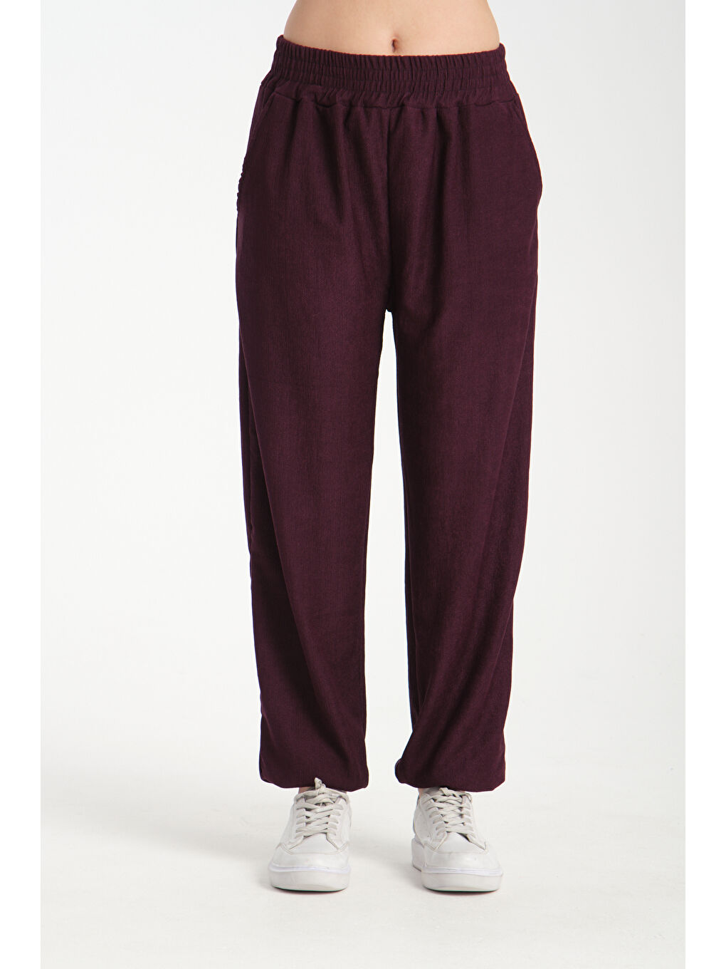 Mor Kadın Bel Ve Paça Lastikli Kadın Pantolon 1022