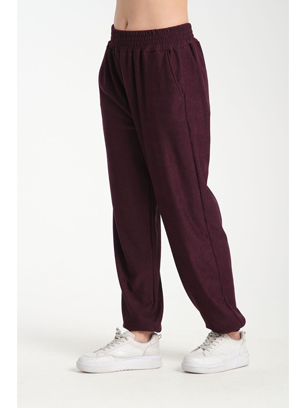 Mor Kadın Bel Ve Paça Lastikli Kadın Pantolon 1022-2