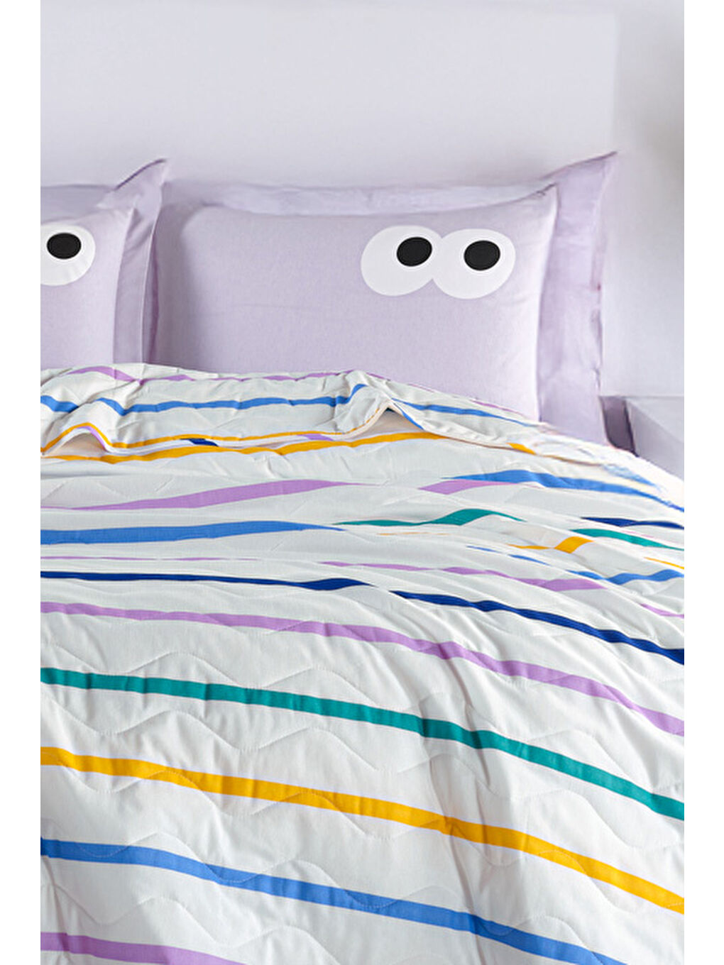 Kapitone Yatak Örtüsü Seti Çift Kişilik Funny Lila-2
