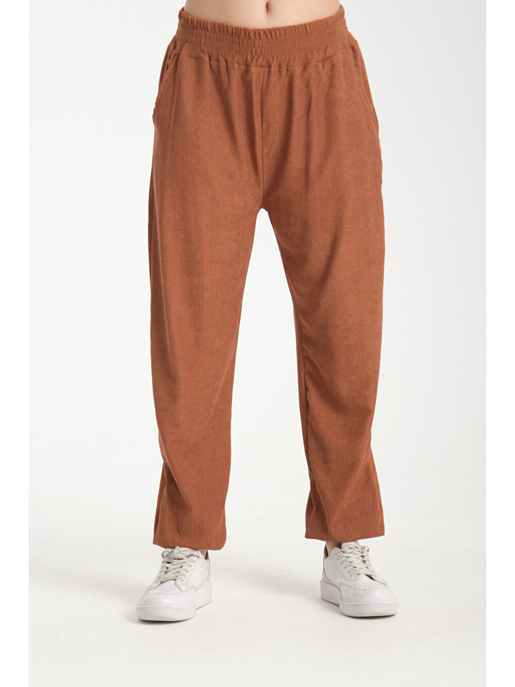 Kahverengi Kadın Bel Ve Paça Lastikli Kadın Pantolon 1022