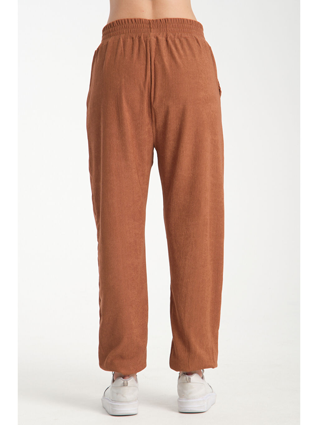 Kahverengi Kadın Bel Ve Paça Lastikli Kadın Pantolon 1022-3