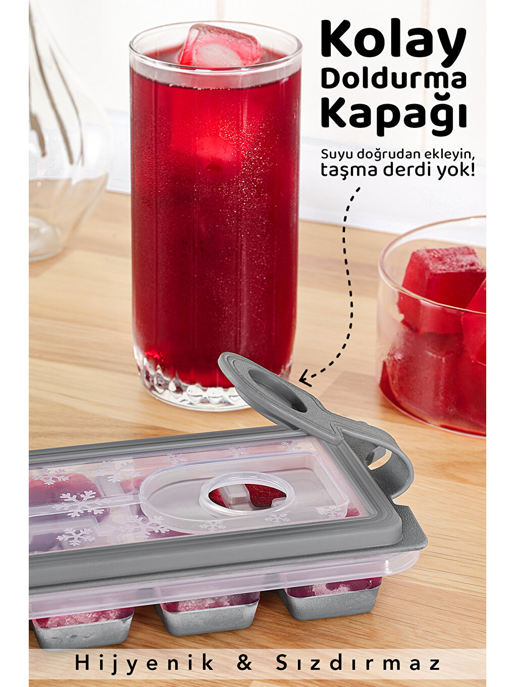 Gri 3 Adet Silikon Bas Çıkar Buzluk-2