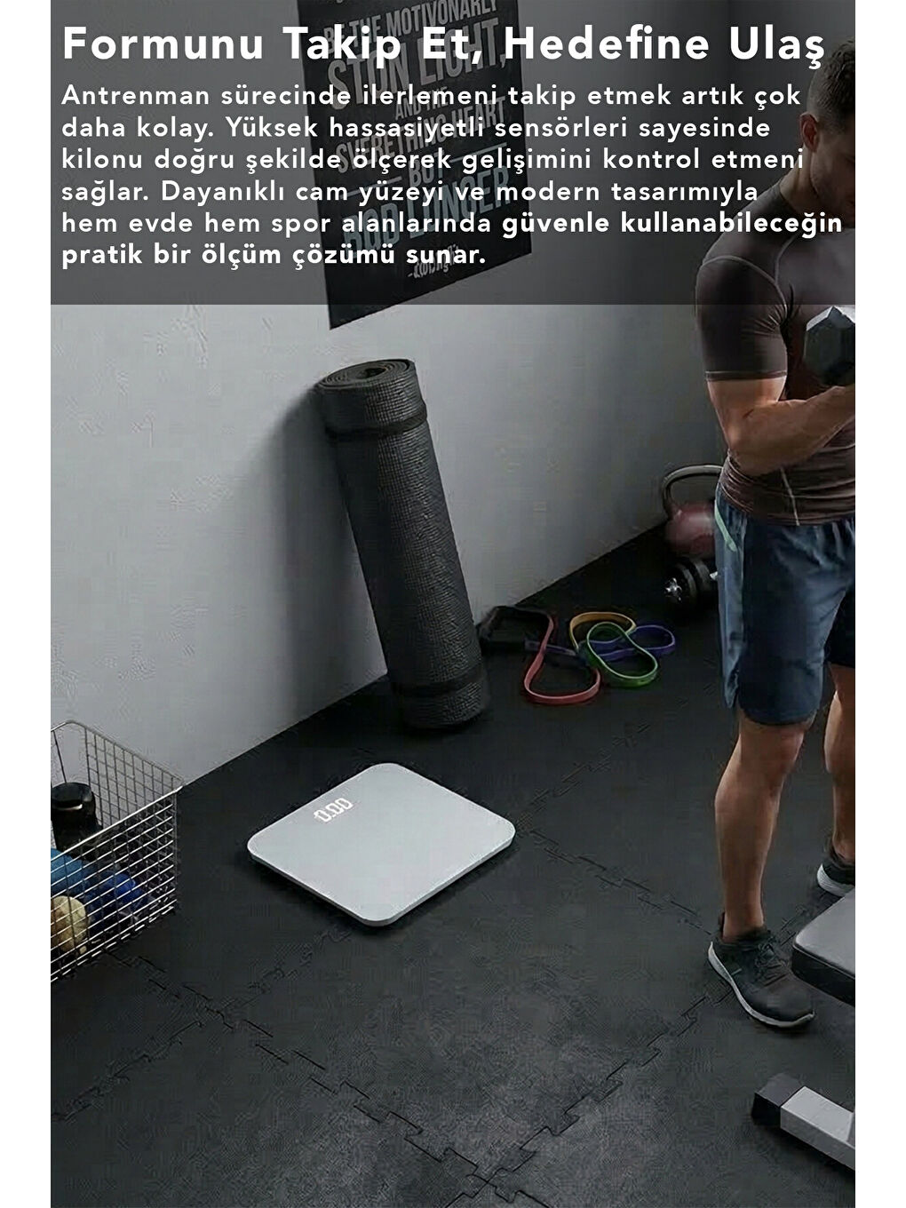 Beyaz LED Ekran Cam Dijital Baskül-3