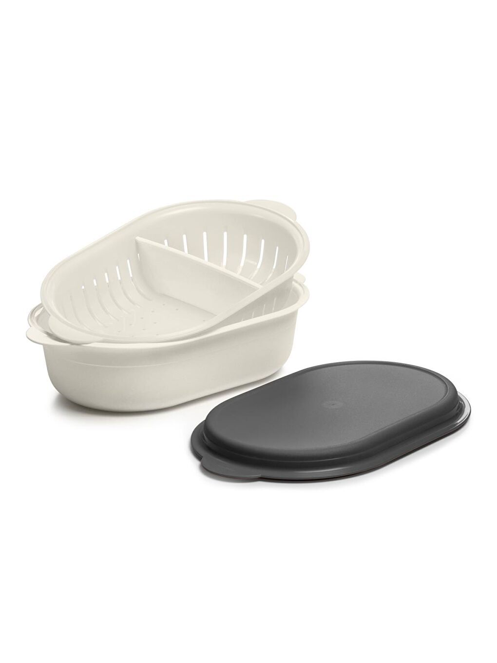 Tupperware Siyah Oval Saklama Kabı Servis Tabağı 2.5L - 1