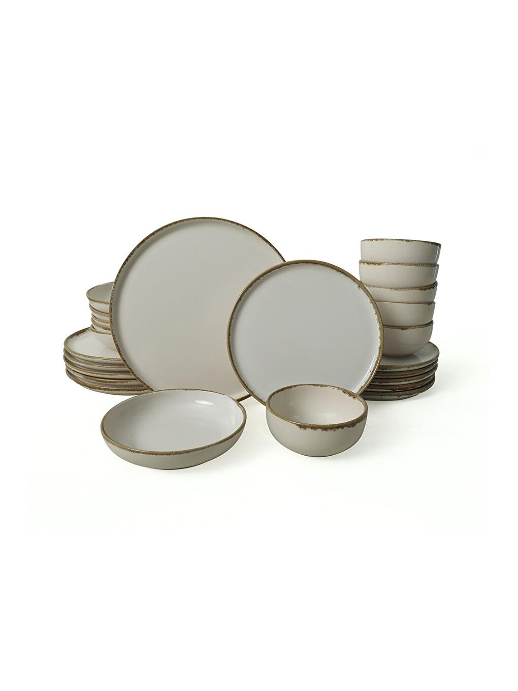 Ekru Straw Nordic Yemek Takımı 24 Parça 6 Kişilik-4