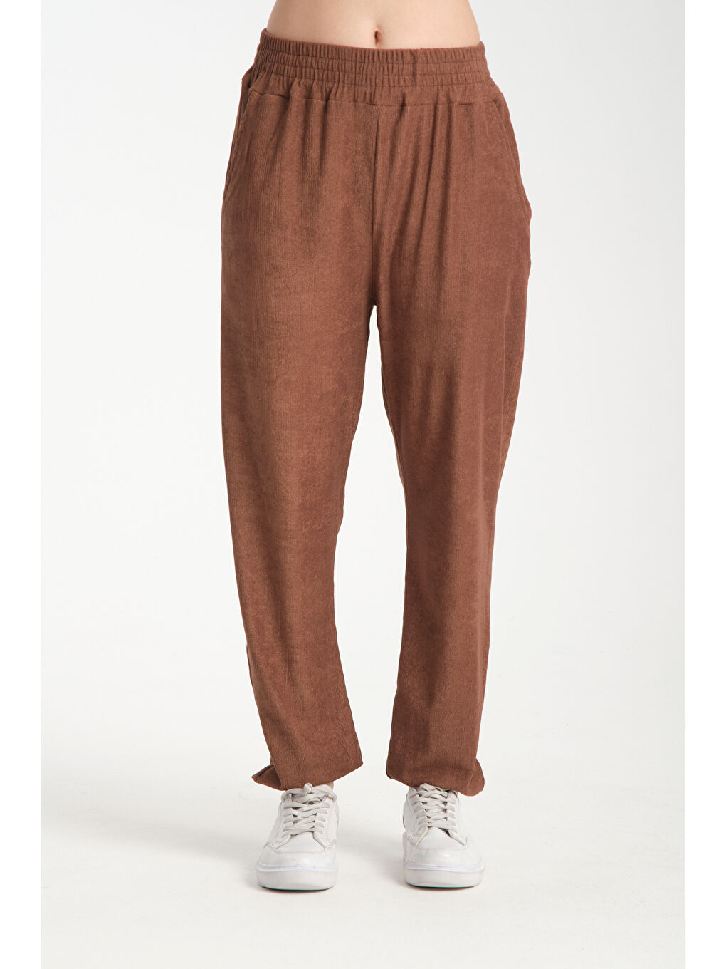 Kahverengi Kadın Bel Ve Paça Lastikli Kadın Pantolon 1022