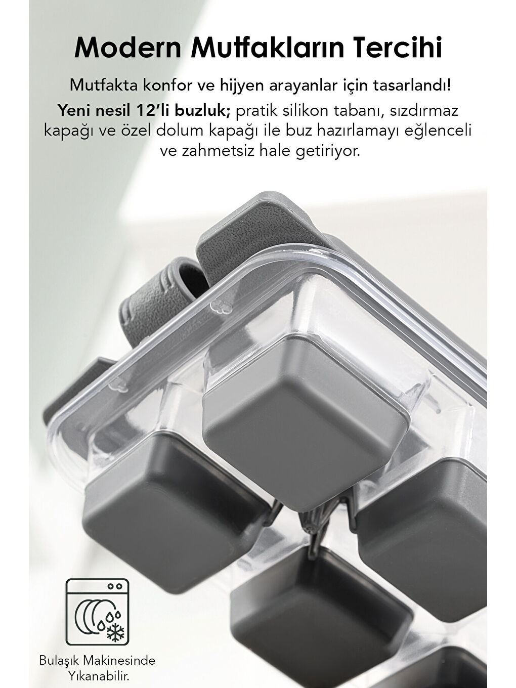 Gri 1 Adet Silikon Bas Çıkar Buzluk-4