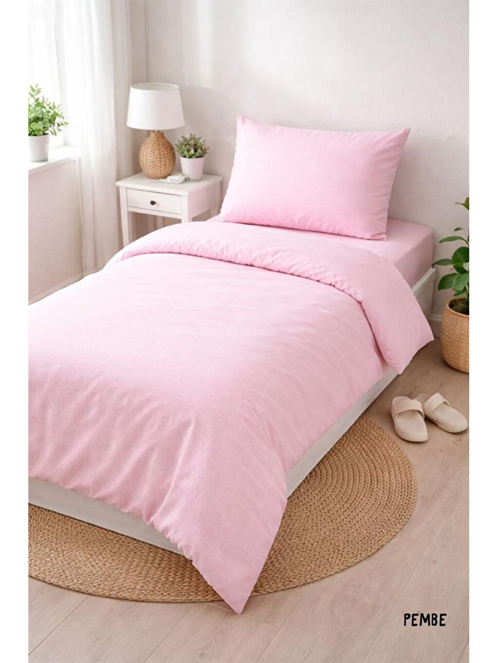 Colours Soft Tek Kişilik Nevresim Takımı Pembe