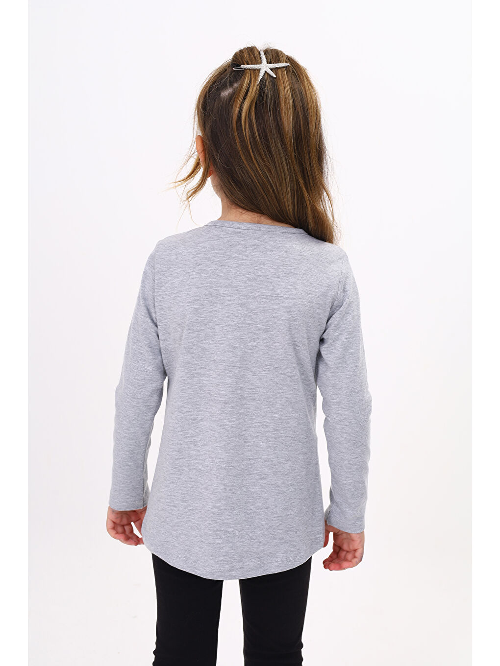 Gri Kız Çocuk Nutella Baskılı T-Shirt-4