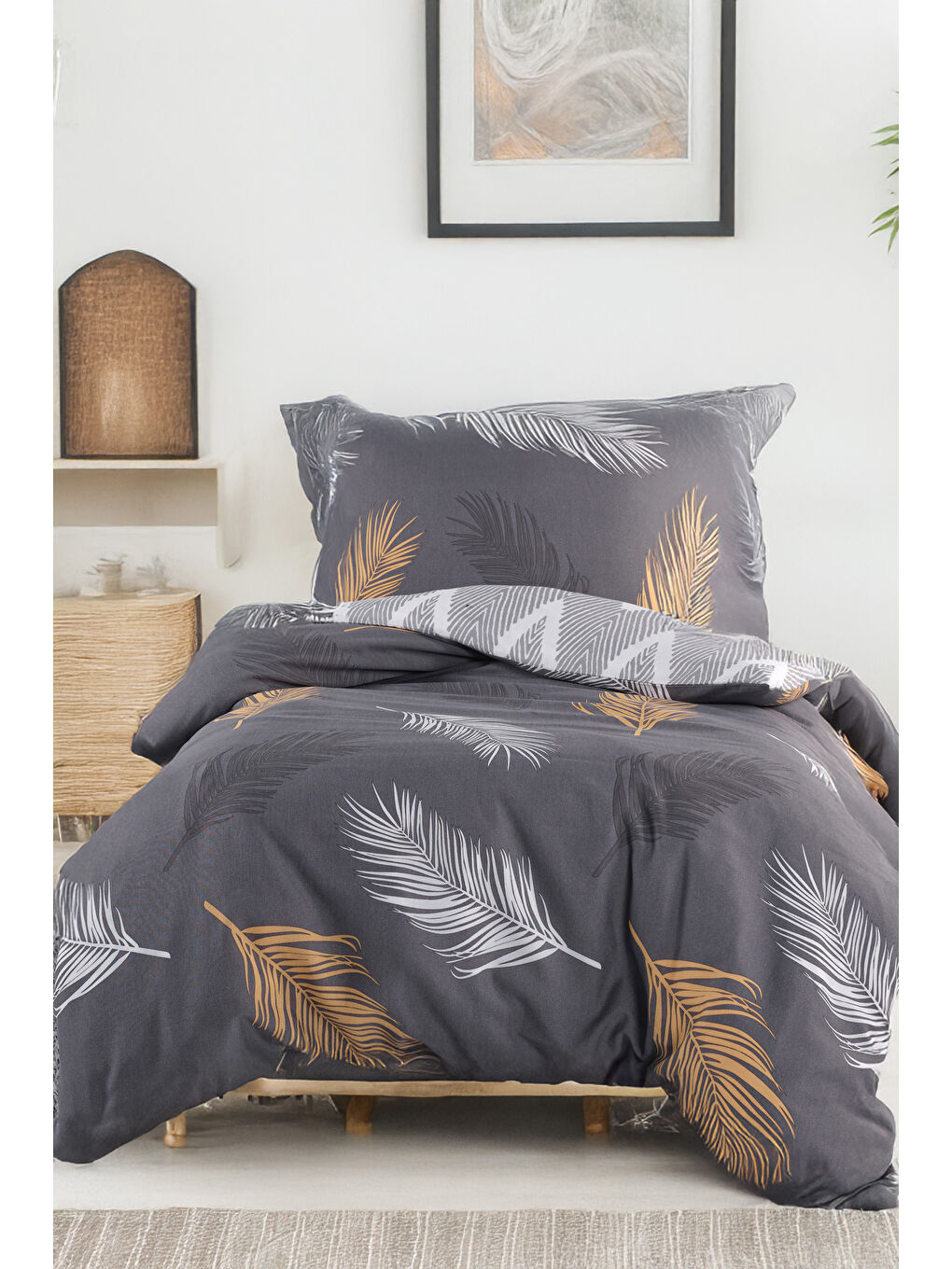 Junior Nevresim Seti Tek Kişilik Olivia Altın-Gri