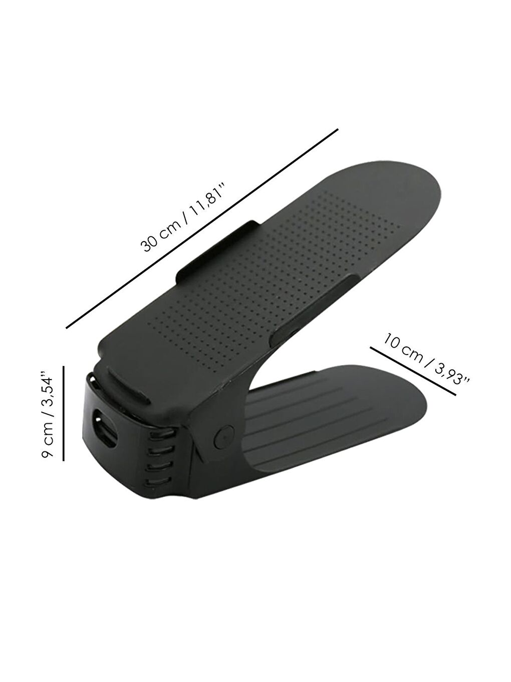 Siyah 20'li Tekli Ayarlanabilir Ayakkabı Rampası Dolap İçi Ayakkabı Düzenleyici Organizer-4