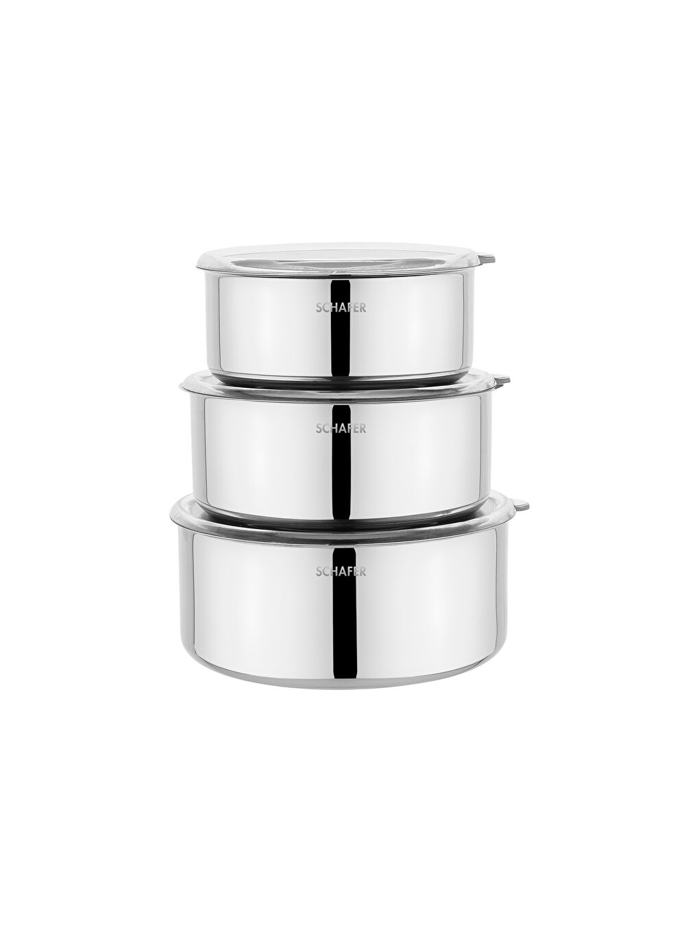 Gri Practi XL 3 lü Çelik Saklama Kabı (16-18-20 Cm)-6 Parça-Inox-1