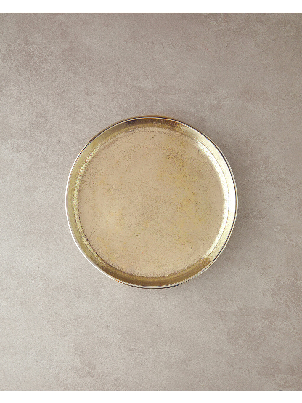 Sarı Mirrory Dekoratif Tabak 38x38x7 cm Gold-1